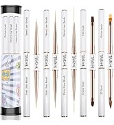 Nail Art Brushes Set - Professional 5pcs Double-Ended Acrylic Nail Art Brushes Liner Detail Thin ...