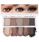 JUAAZIN 5 Colors Matte Eyeshadow Makeup Palette, 5 Natural Neutral Nude Brown Cool-Toned Nude Tau...