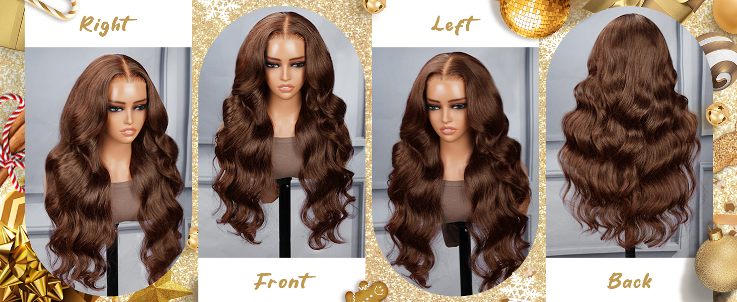 9x6 brown glueless wig