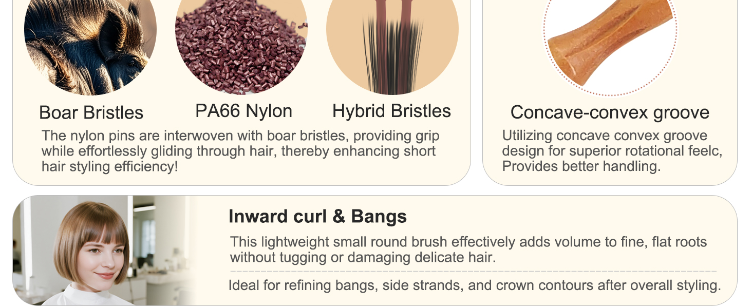 round brush for blow out short hair