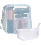 BS-MALL Silicone Travel Makeup Bag – Transparent Cosmetic Storage Pouch, Waterproof, Easy to Clea...