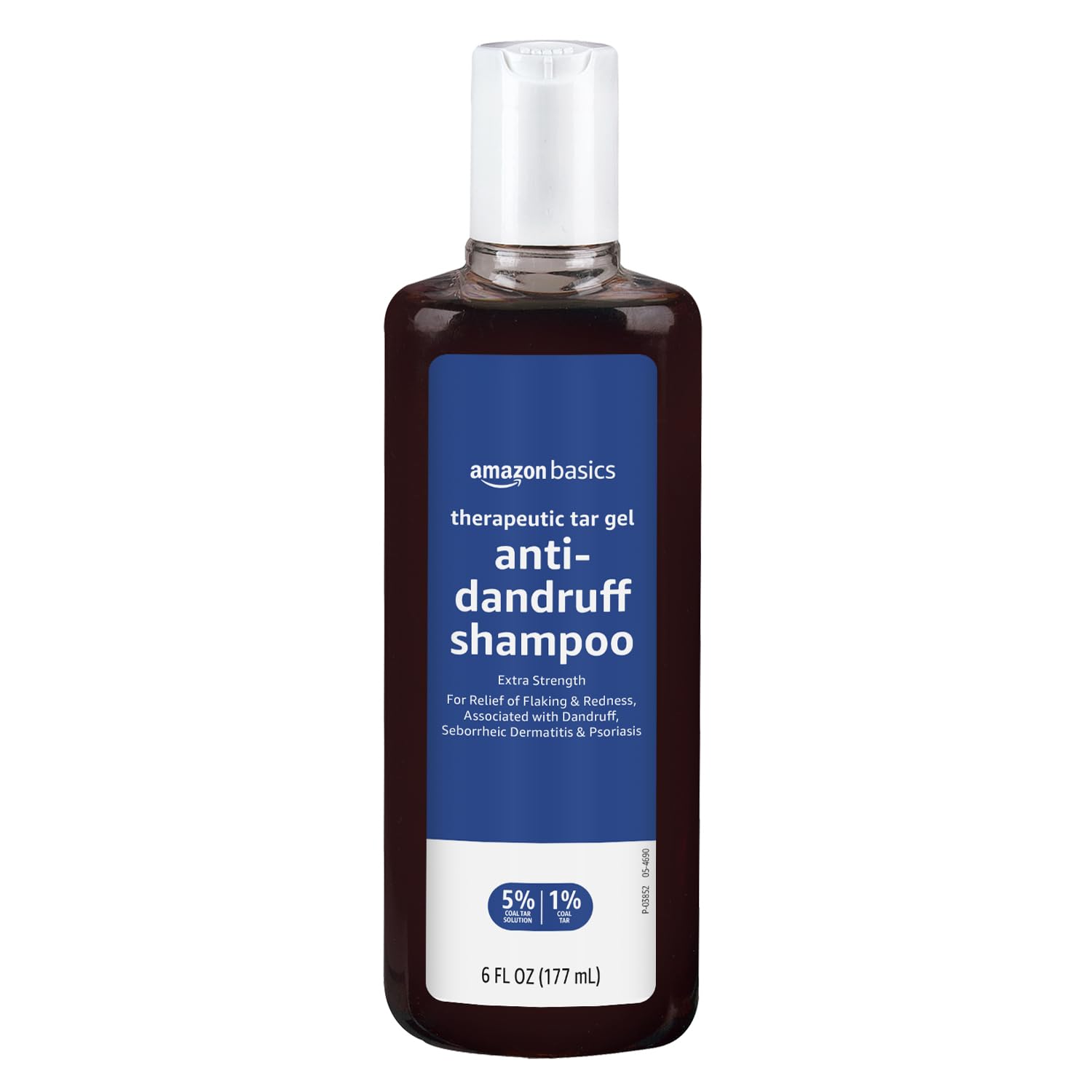 Amazon Basics Therapeutic Plus Tar Gel Anti-Dandruff Shampoo Extra Strength 1% Coal Tar, 6 Fl Oz, Pack of 1