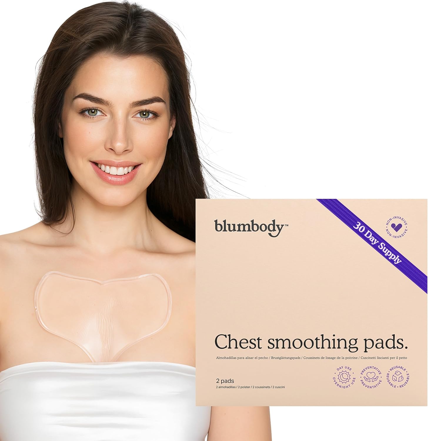 Anti Wrinkle Silicone Patch, Silicone Reusable Anti Aging Breast Patch Decollete Pad Eliminate and Prevent Chest Wrinkles Patches Skincare Patches for Forehead Eye Face Neck Chest Wrinkles