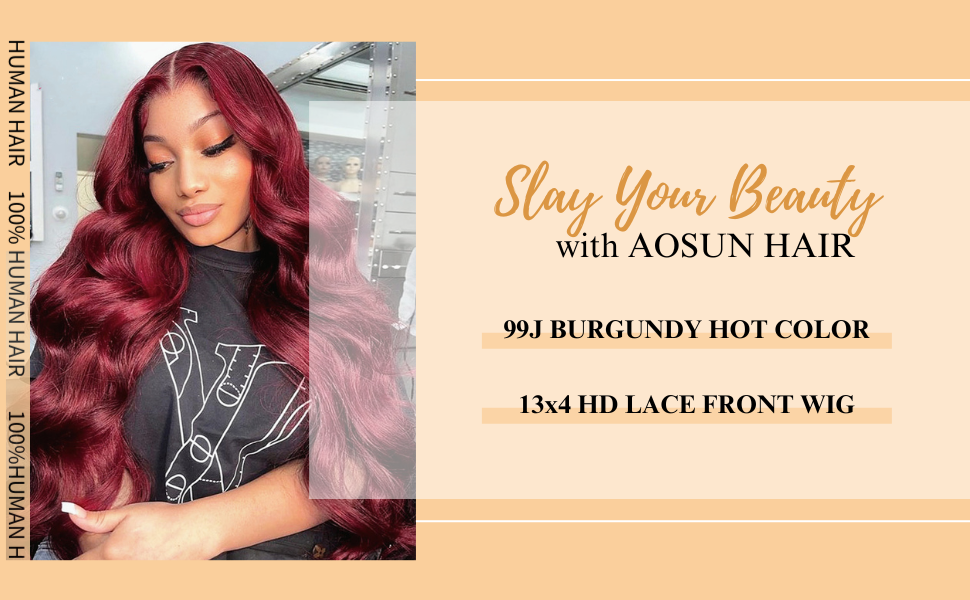 99j burgundy lace front wigs human hair