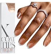 BTArtboxnails French Gel Nail Tips - French Tip Press on Nails Brown Extra Short Almond XCOATTIPS...
