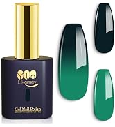 YTD Likomey Color Changing Gel Nail Polish,15ml Bright Green To Dark Green Mood Temperature Chang...