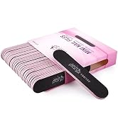 25PCS Mini Size PANA Professional Double Sided Nail Files - Black, 100/180 Grit - Emery Board Nai...