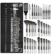 Nicpro 36pcs Paint Brush Set, Professional Paintbrushes with Palette Knife and Cloth Roll, Suitab...