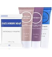 Travel Size Toiletries Set Bulk, Individually Wrapped 1 oz Mini Body Lotion Shampoo & Conditioner...