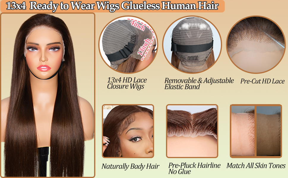 ready to wear wigs glueless human hair