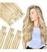 Single Clip In Hair Extensions Real Human Hair, Short Hair Extensions Clip Ins, Remy Balayage Hig...
