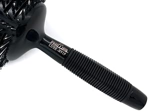 hair brush rubber wooden handle grip