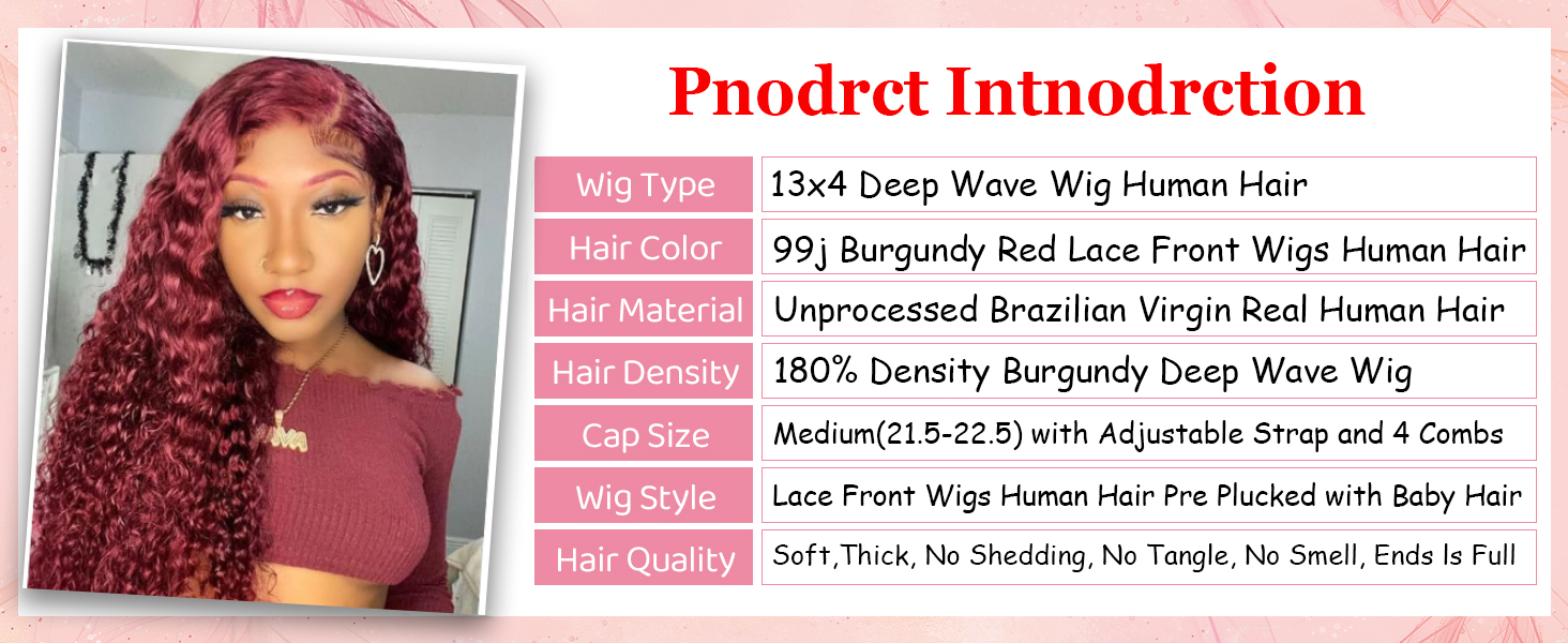 99j Burgundy Lace Front Wigs