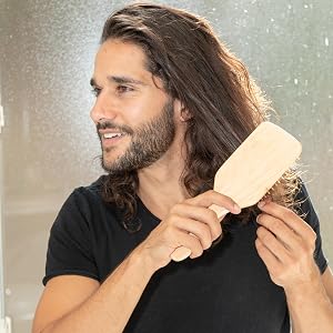GranNaturals Wooden Bristle Paddle Hair Brush