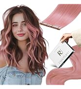RUNATURE Tape in Hair Extensions Human Hair Pink Hair Extensions Human Hair Tape in Extensions 12...