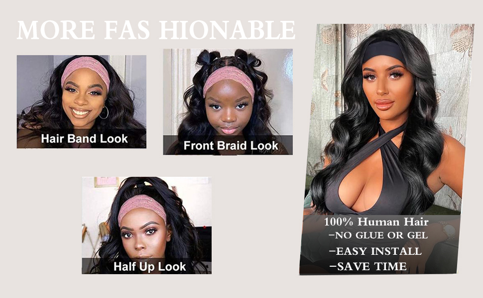 headband wig human hair headband wigs for black women human headband wigs for black women