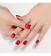 Stbisen Press on Nails Short Square, Red Cat Eye Press on Nails, Fashion Gel Fake Nails, Reusable...