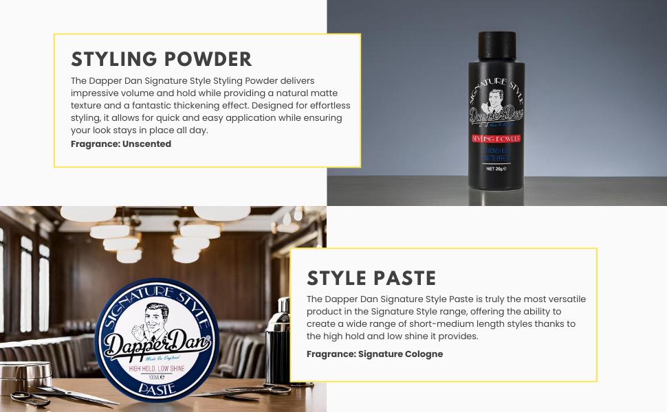 dapper dan signature styling powder, dapper dan signature style paste