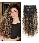 Clip in Hair Extensions, FLUFYMOOZ 4PC 100％ Pure Protein Silk Hair Extensions Long Soft Natural H...