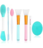 Silicone Face Scrubber, 3pcs Exfoliating Lip Brush, 3pcs Cleansing Brush,1pcs Face Mask Brush Exf...