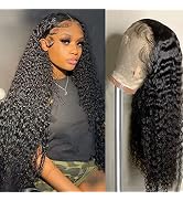 tobasew Deep Wave Lace Front Wigs Human Hair 13x4 HD Transparent Lace Frontal Human Hair Wigs for...