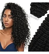 Sunny Hair Kinky Curly Tape in Hair Extensions Human Hair 50G Curly Tape in Extensions 20Pcs Tape...