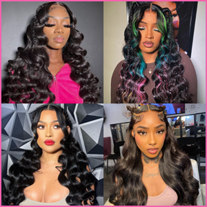 Lace Front Wigs Human Hair Pre- Plucked