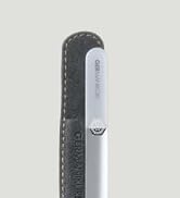 GERMANIKURE Czech Crystal Glass Nail File in Suede Leather Case - Original White Branded
