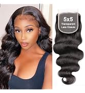 5x5 Transparent HD Lace Closure Body Wave Human Hair Closure Invisible Ultra-thin 5x5 Lace Closur...