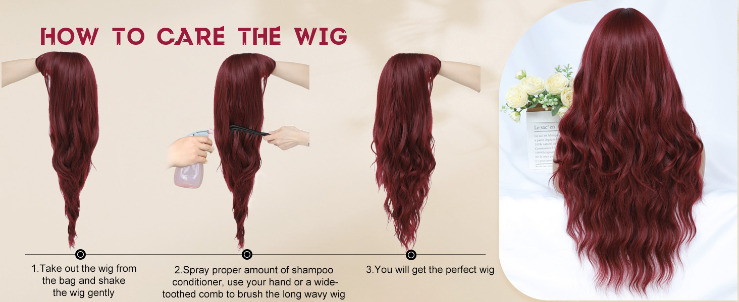 burgundy wig