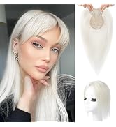 Flufymooz 100% Real Human Hair Toppers for Women, 10 Inch Clip in Human Hair Topper for Thinning ...