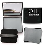 Erinde Oil Blotting Sheets for Face with Mirror and Puff, 300 Sheets Oil Blotting Paper for Oily ...