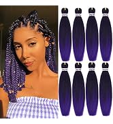 Braiding Hair Pre-stretched Braiding Hair 12 Inch 8 Packs Ombre Purple Hot Water Setting Syntheti...