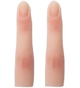 Silicone Practice Fingers for Acrylic Nails, Bendable Fake Nail Training Finger Manicure DIY Nail...