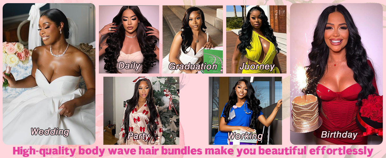 High-quality body wave hair bundles make you beautiful effortlessly