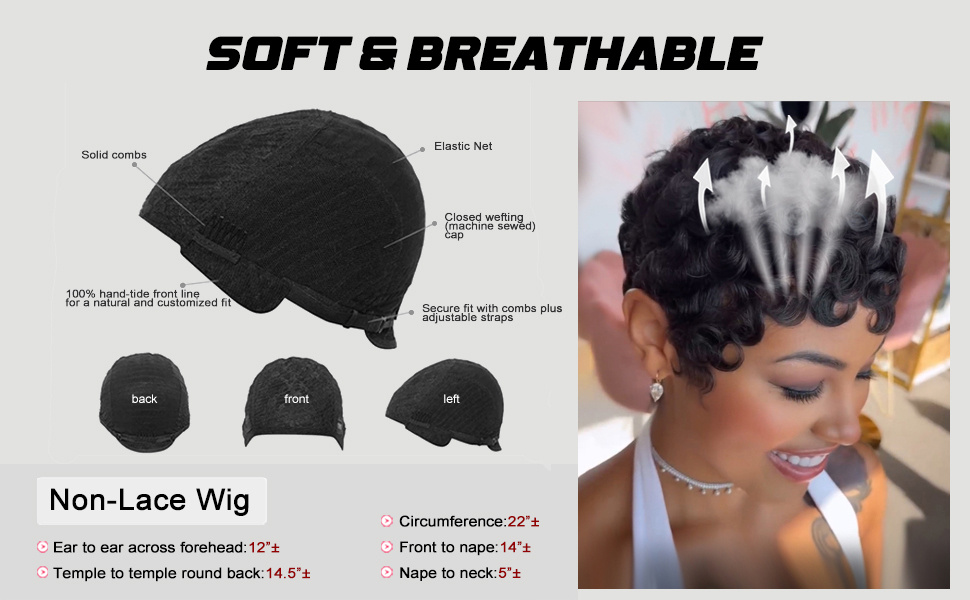 Bob Wig Human Hair Short Pixie Cut Wigs for Black Women Short Curly Wigs with Bangs