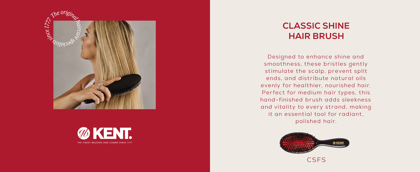 Kent classic shine hair brush to enhance shine and smoothness