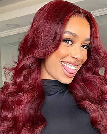 99j Burgundy Lace Front Wigs Human Hair