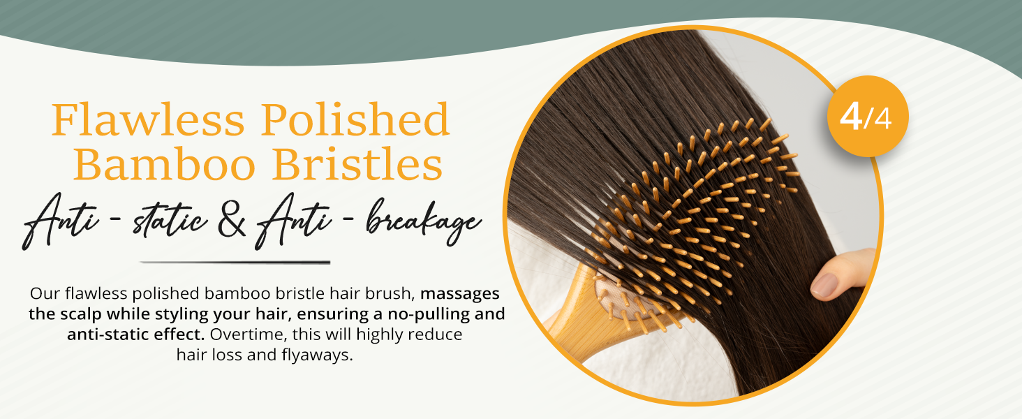 bamboo brush hair growth hairbrush mini brushes bristle natural paddle detangling women men
