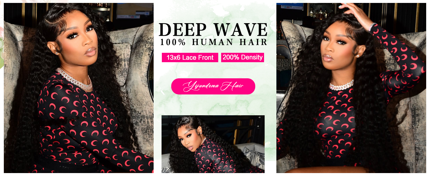deep wave lace front wigs human hair