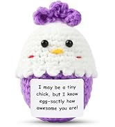 JULEASEL Mini Chicken Easter Basket Essentials Stuffers for Teens Girls Gifts Positive Crochet An...