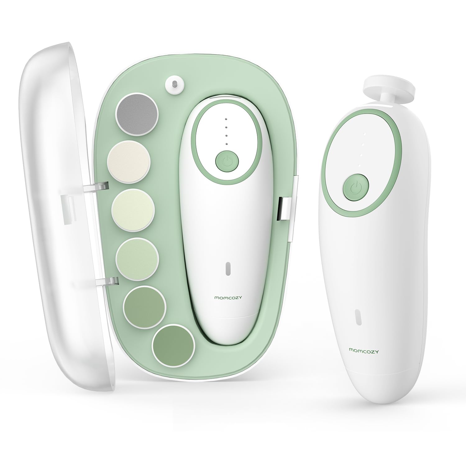 Baby Nail Clipper, 7 in 1 Baby Nail Trimmer Electronic, Infant Nail File Buffer Polish and Trim Manicure Kit for Newborn Babies Toddlers Kid Adult Fingernail And Toe Nail with 7 Heads, Yellow