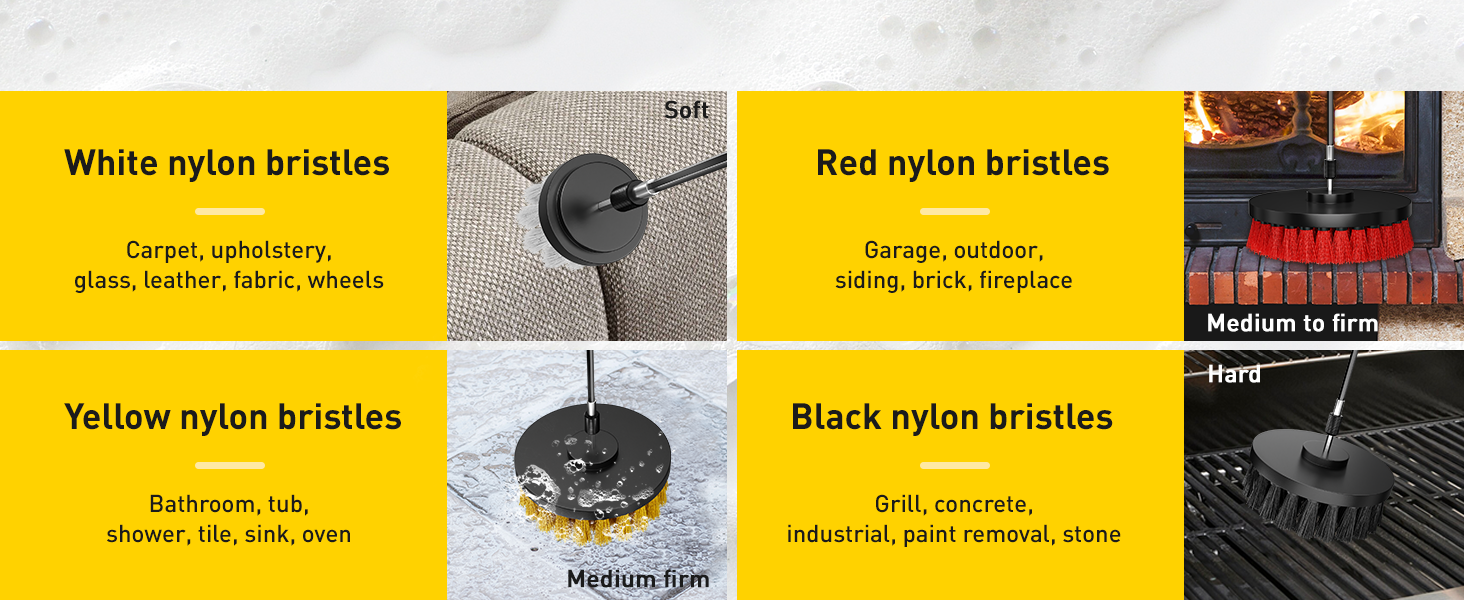 Drill Brush Attachment Set