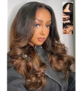 Sunber EasiContour V Part Human Hair Glueless Ombre Chestnut Brown Body Wave Wig Upgrade Vpart Wi...