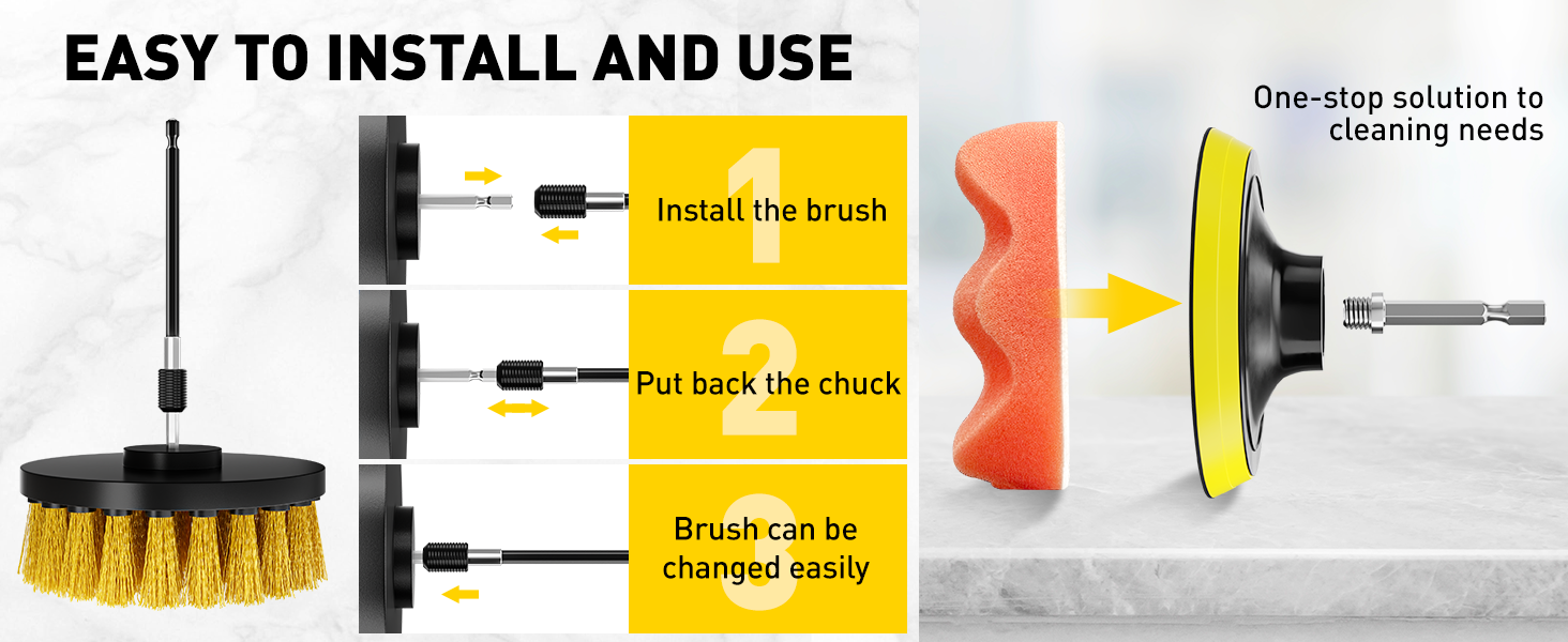 Drill Brush Attachment Set