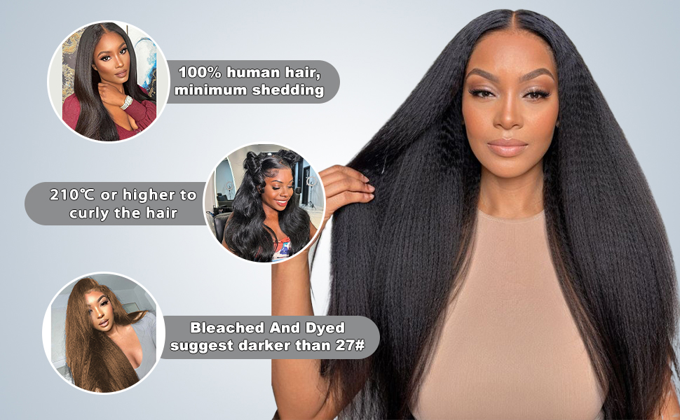 3 bundles kinky straight human hair