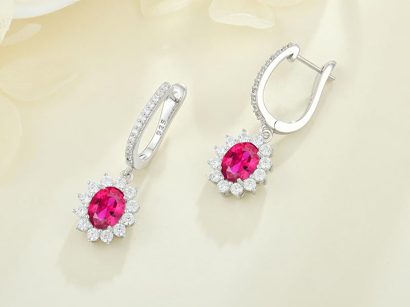 Crystal Created Ruby Earrings