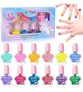 ETYJO Kids Nail Polish 12 Colors Non Toxic Nail Polish Kit Water-Based Natural Safe Low Odor Peel...