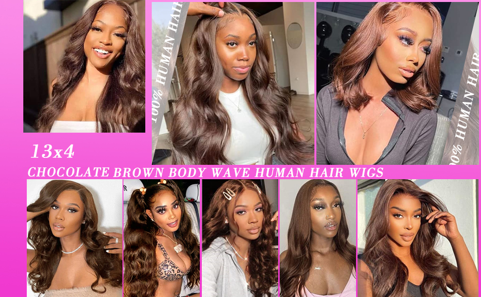 13x4 Brown Hd Lace Frontal Wig