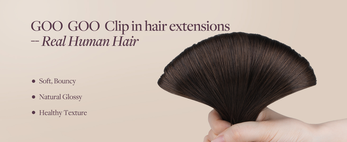 googoo clip in hair extensions real human hair straight hair